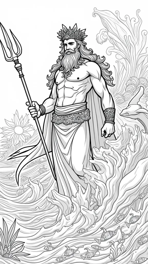 poseidon coloring page